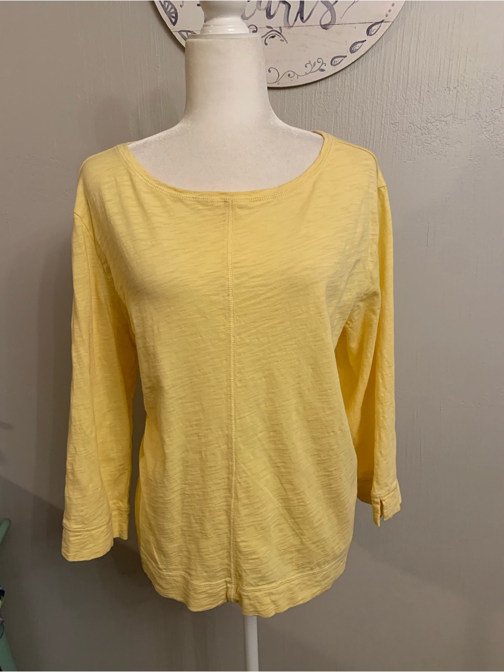 Habitat Soft Yellow Long Sleeve Boatneck Top